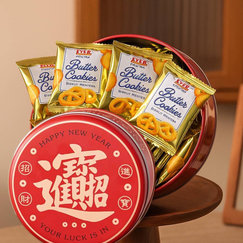 【艾薇妮】 EYER 招財進寶丹麥奶油餅乾禮盒（奶素）, , large