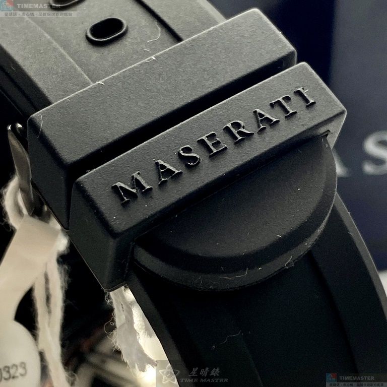 [星晴錶業]MASERATI手錶,44mm,R8851115007黑色錶面寶藍錶殼深黑色矽膠錶帶款, , large