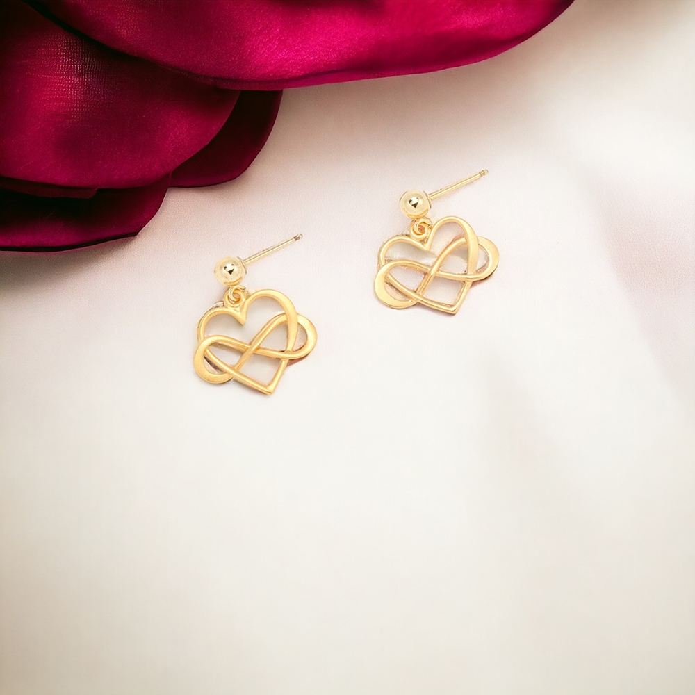 【Angel & Me】Endless love s925 sterling silver 24k gold plated earrings gift, , large