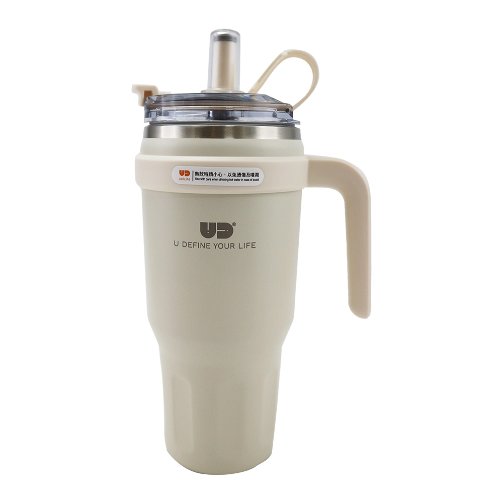 304不鏽鋼手把雙飲杯-1100ml-奶白-1支, , large