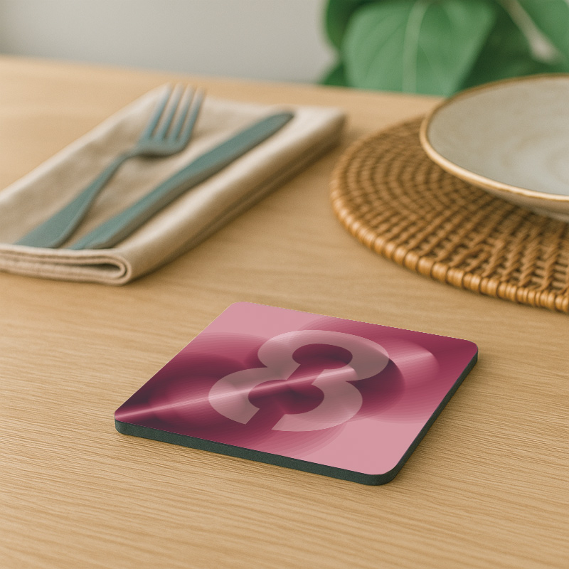 【Monster】 My Number Rhyme Soft Diatomaceous Earth Absorbent Coaster &ndash; Lucky Number Series (10x10cm) &ndash; 8, , large
