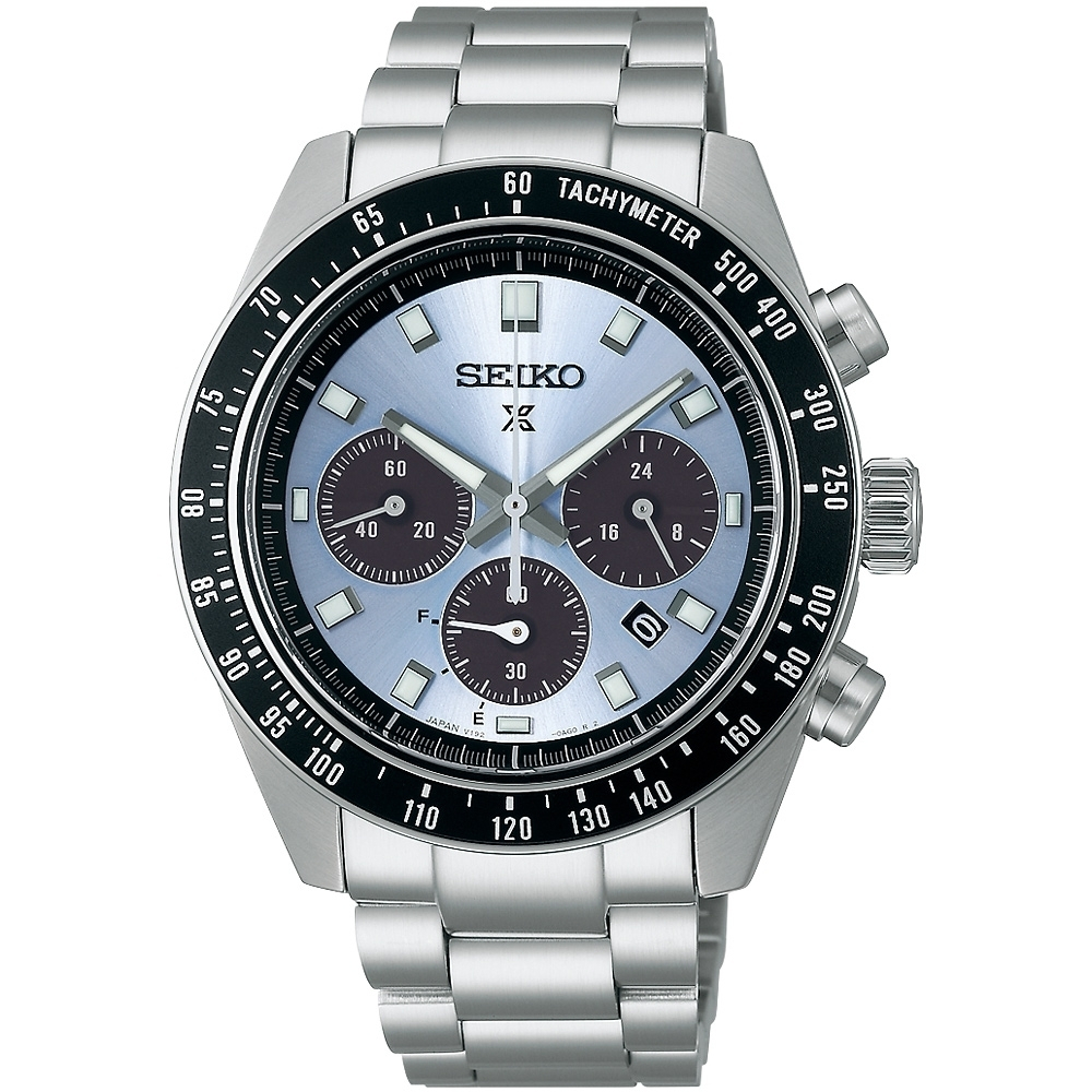 SEIKO 精工 SPEEDTIMER 冰藍熊貓 太陽能計時錶 SSC935P1/V192-0AH0U, , large