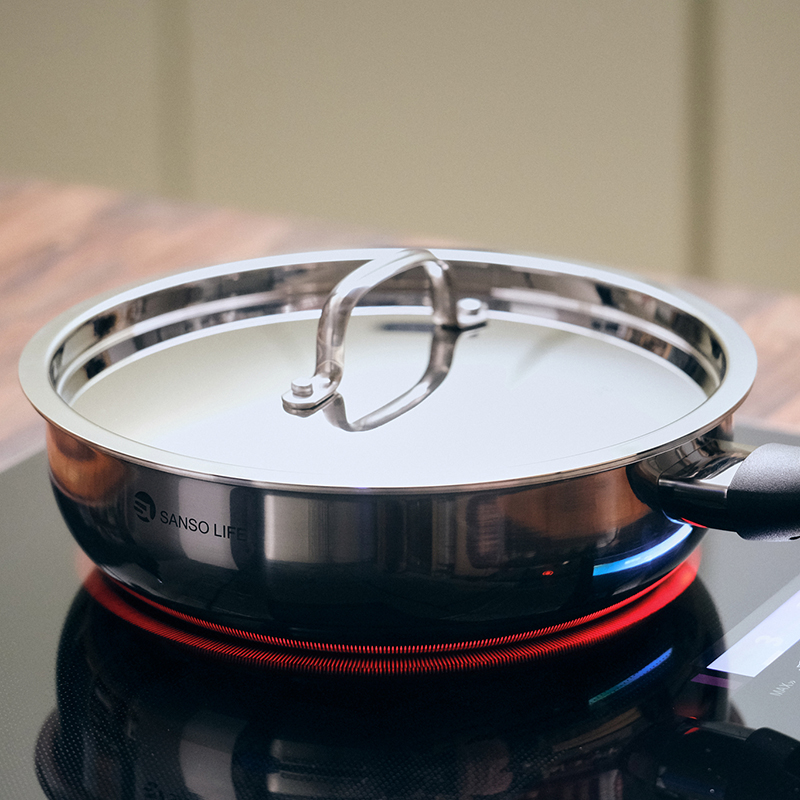 Wok Pan 24cm (With Stainless Lid), , large