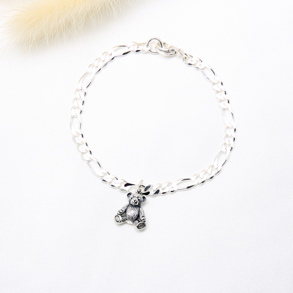 【Angel & Me】Cute Teddy bear s925 sterling silver bracelet Birthday gift, , large