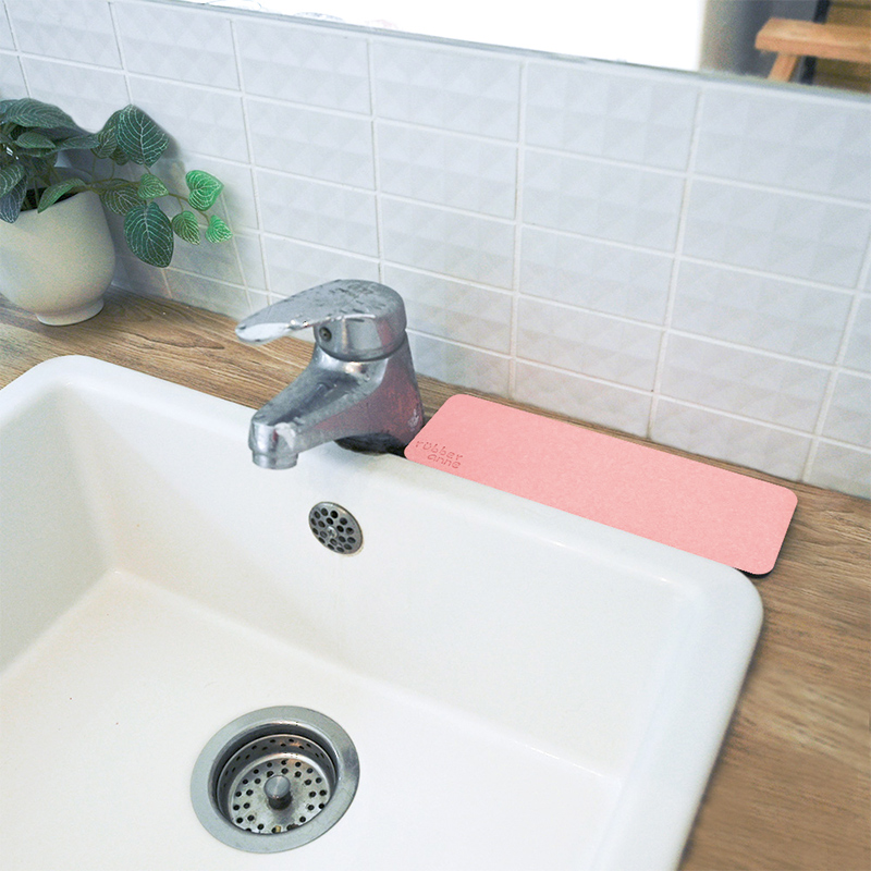 【Monster】 Soft Diatomaceous Earth Washbasin Absorbent Mat (24x8cm) &ndash; Warm Pink, , large