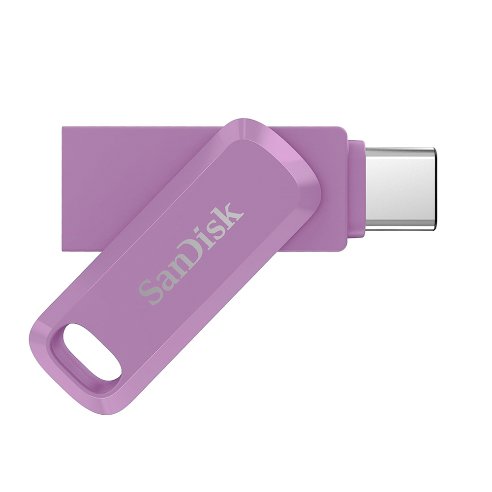 【SanDisk】Ultra GO 64G 薰衣草紫 TYPE-C USB 3.2 雙用 OTG 旋轉隨身碟 讀取速度 300MB/s, , large