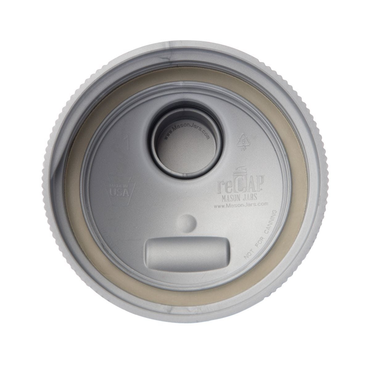 reCAP&reg; 32oz Quart Mason Jars Lid POUR cap Wide Mouth-Silver, , large
