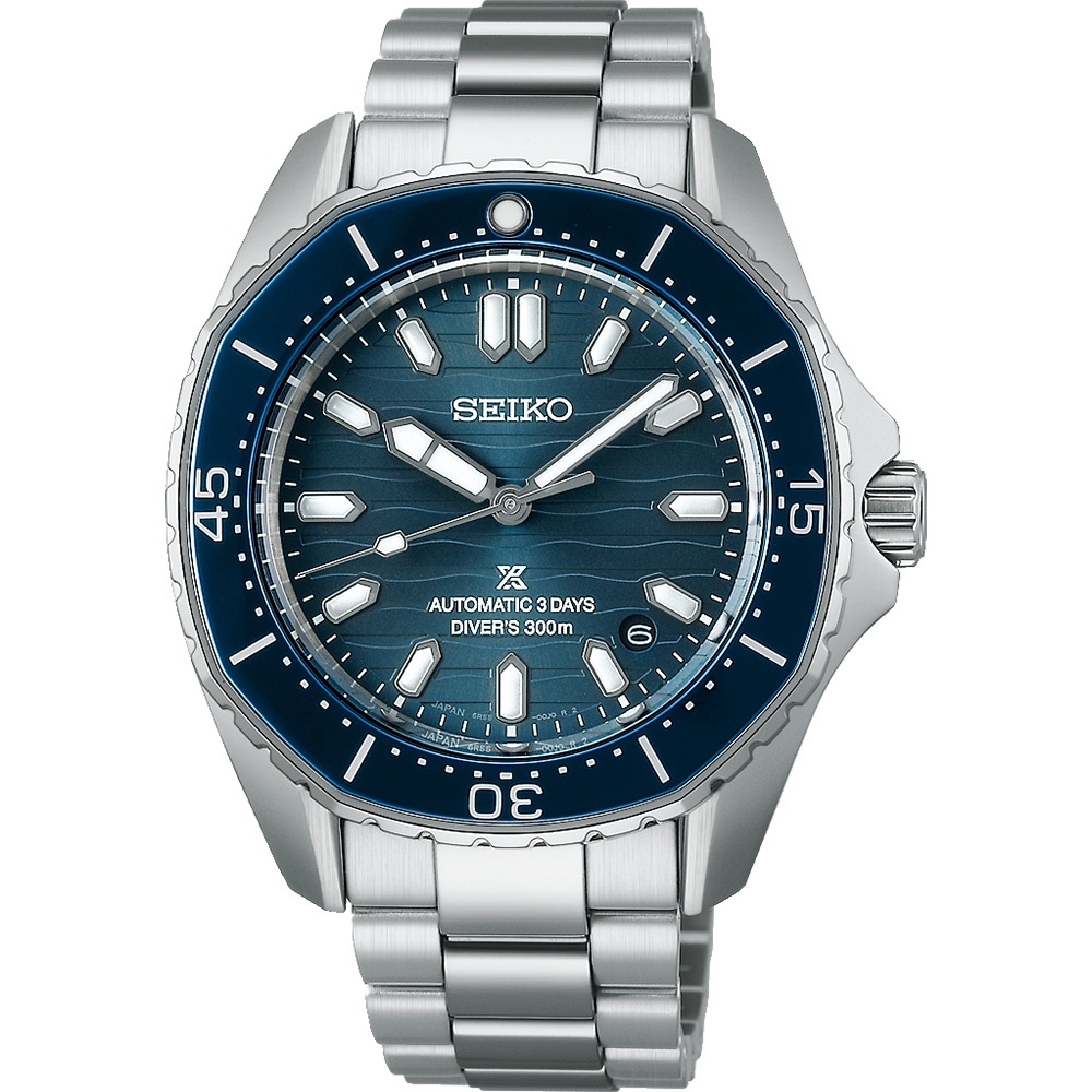 SEIKO 精工 Prospex 正午藍 三日鍊 海岸線波紋機械錶 多邊形300米潛水錶 SPB483J1, , large