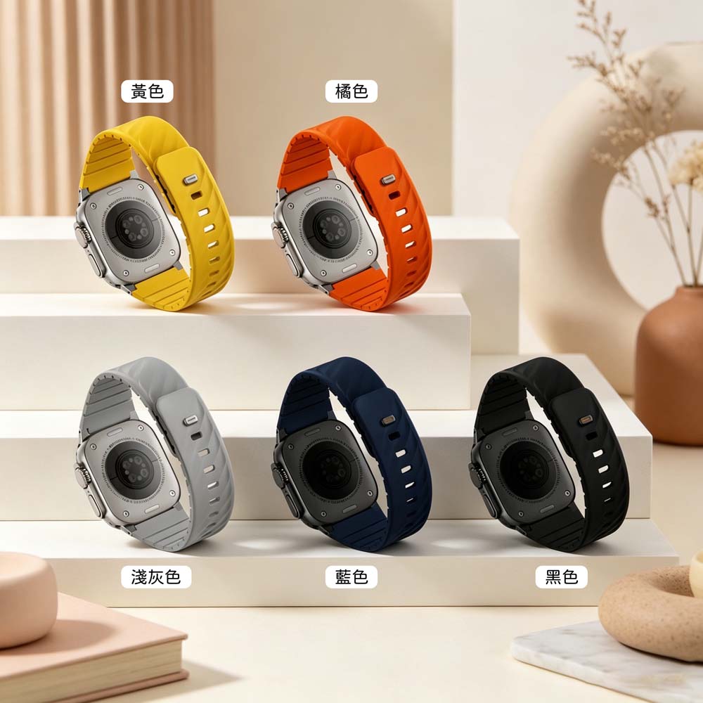 【山水之寶】UNIQ 蘋果手錶40/41/44/45/49/S10/S11(42/46mm)錶帶 Fluo雙錶扣組合磁吸錶帶 原廠公司貨, , large