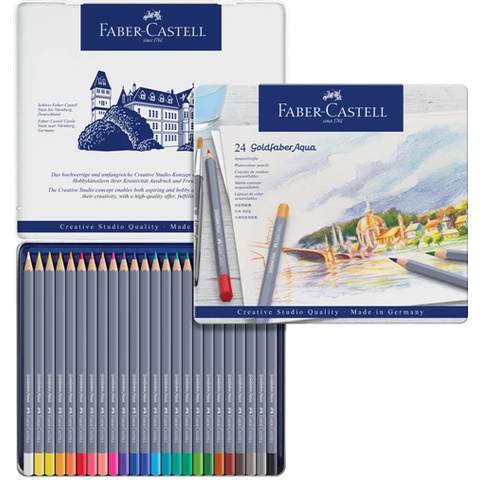 Faber-Castell輝柏 GOLDFABER水性色鉛筆(鐵盒)-24色, , large