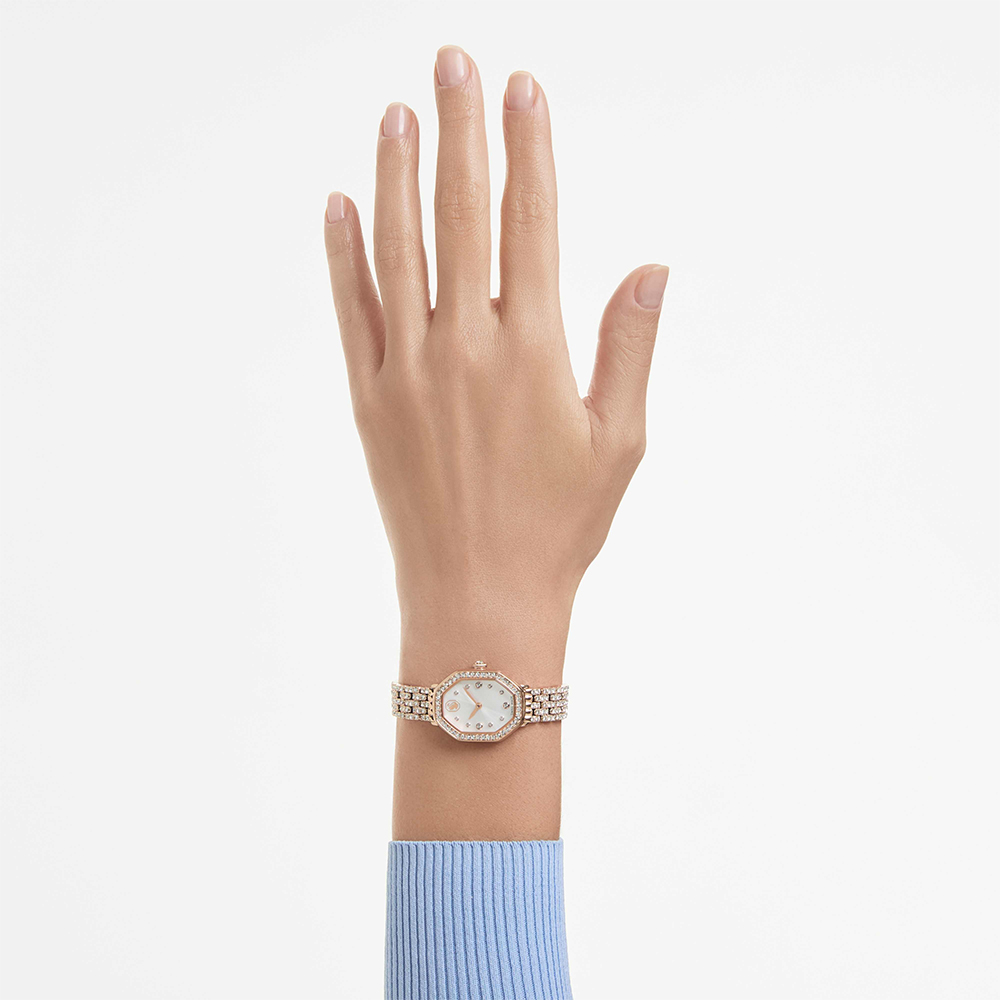 SWAROVSKI 施華洛世奇 Dextera Octagon 優雅水晶八角手錶 女錶-玫瑰金/32x23mm 生日情人節 推薦(5749449), , large