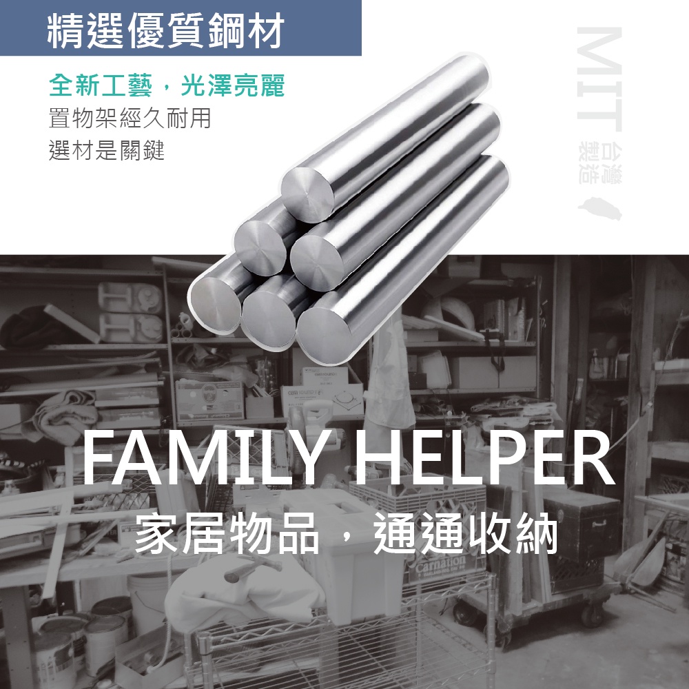 【KIWISH】46X40X60H三層架(黑色)收納架/鐵架/置物架/鐵力士架｜六分管徑 整體耐重150kg, , large