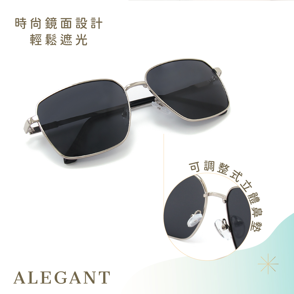 中性時尚陽采棕寶麗來偏光太陽眼鏡/UV400墨鏡〔ALEGANT〕, , large