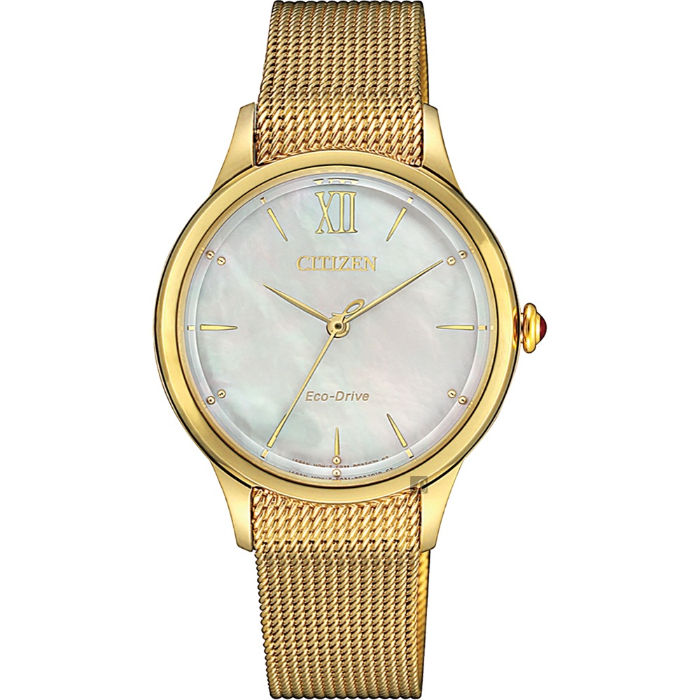 CITIZEN 星辰 L系列光動能女錶-金 EM0812-89D, , large