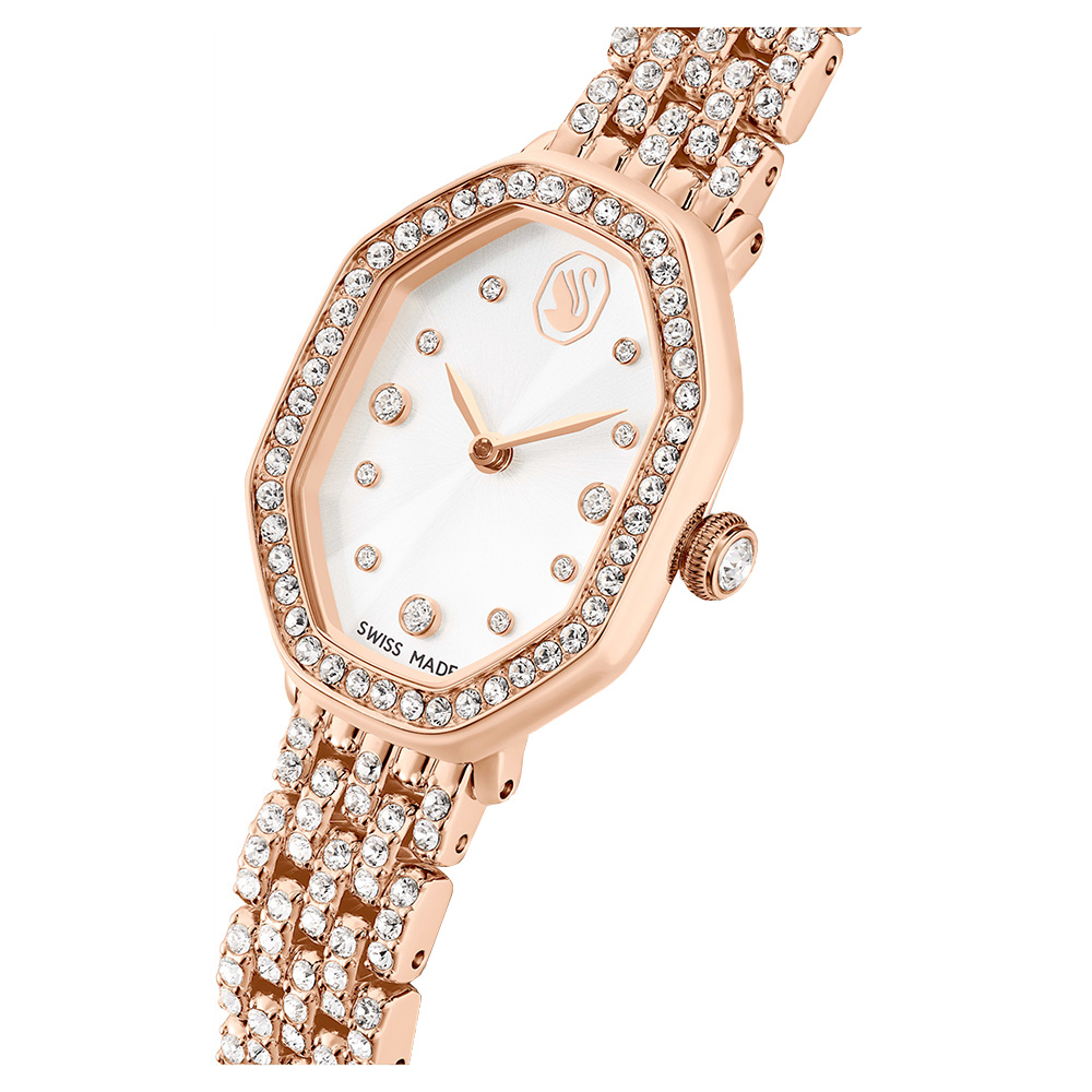 SWAROVSKI 施華洛世奇 Dextera Octagon 優雅水晶八角手錶 女錶-玫瑰金/32x23mm 生日情人節 推薦(5749449), , large