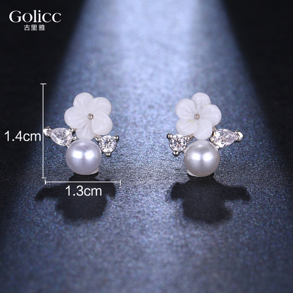 【Gulicc】古莉可 耳環 輕奢高級感貝殼花朵珍珠耳環, , large