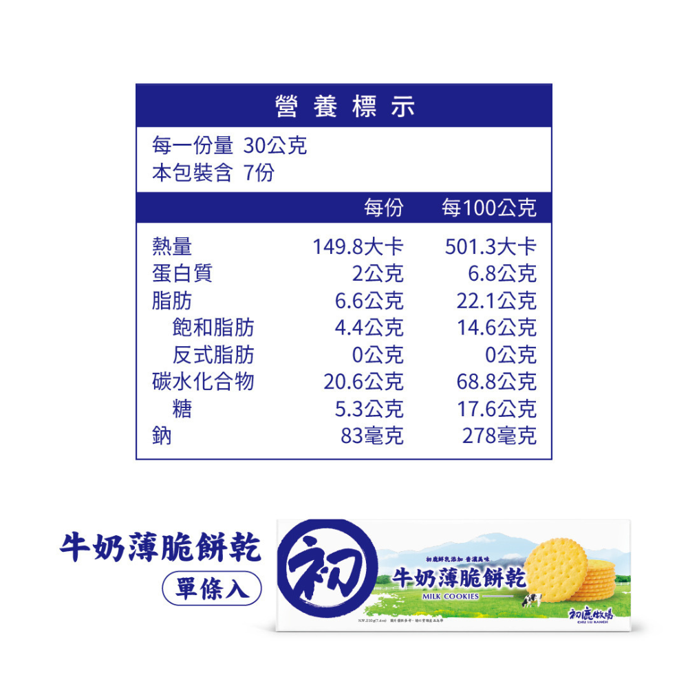 【初鹿牧場】牛奶薄脆餅乾 單入裝 210g x 5盒, , large