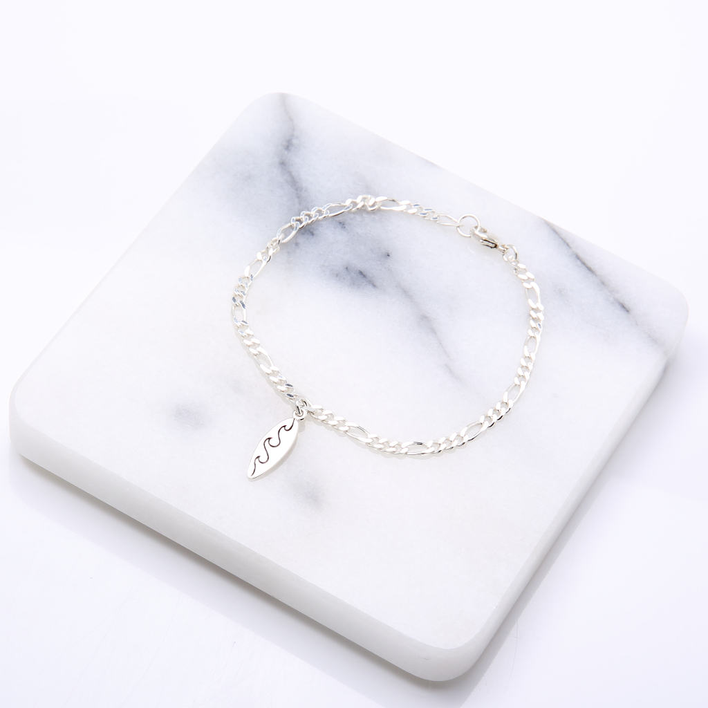 【Angel & Me】Surfboard s925 sterling silver bracelet model birthday gift, , large
