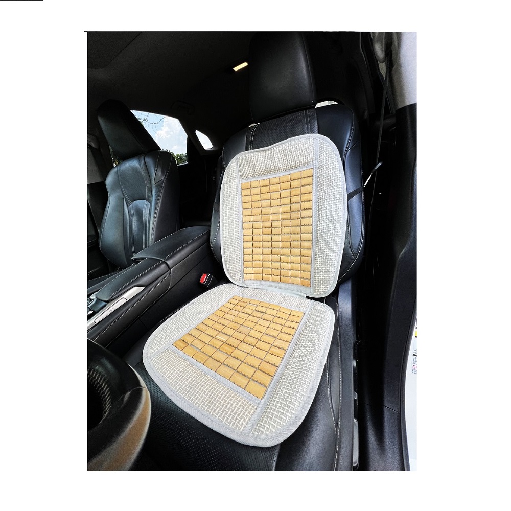 【CAR WAY】CAR WAY Bamboo Seat Cushion L-Shaped - Comfortable & Cool (Bamboo Mahjong Seat Cushion), , large