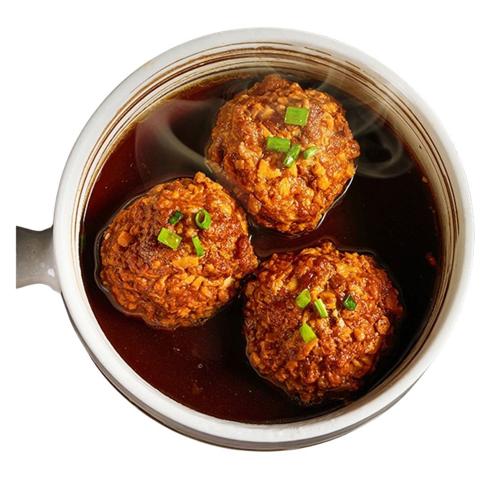 【全國麗園】紅燒獅子頭500g 秘製滷汁 傳統美食 熟食 加熱即食料理 冷凍調理包 冷凍料理包 冷凍食品 使用國產豬, , large