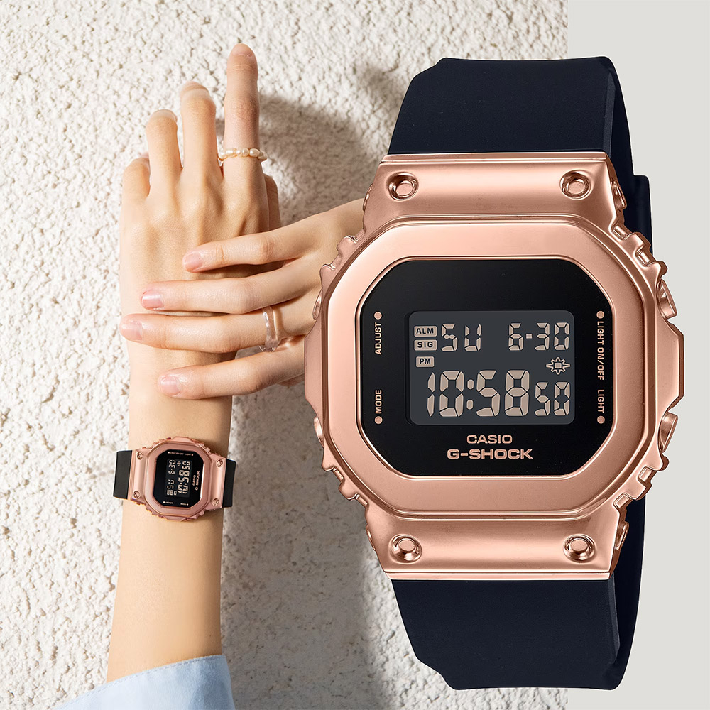 CASIO 卡西歐 G-SHOCK 經典5600系列金屬色手錶-玫瑰金 GM-S5600PG-1, , large