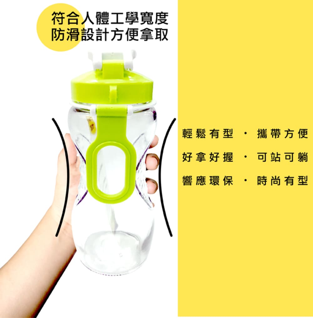 GS MALL 台灣製造 一入 流線玻璃瓶 500ml R-300 流線玻璃瓶 玻璃瓶 流線瓶 水瓶 水杯, , large