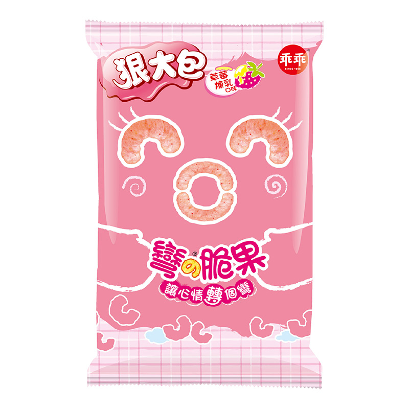 乖乖彎的脆果-草莓煉乳狠大包75g, , large
