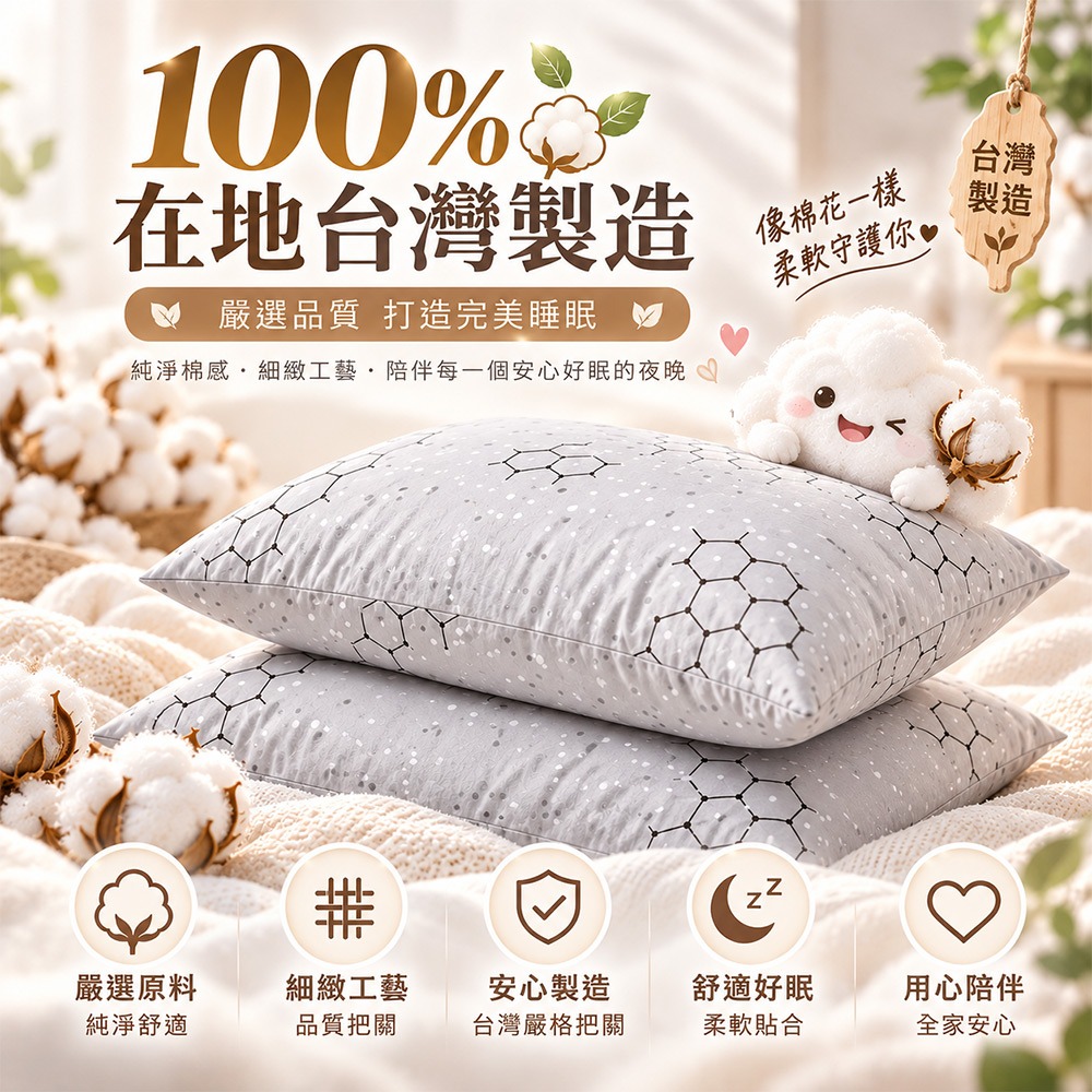 【Moonulune 柔月家居】買1送1 台灣製雙效科技石墨烯銀離子Ag+可機洗透氣水洗枕(枕頭/纖維枕/透氣枕), , large