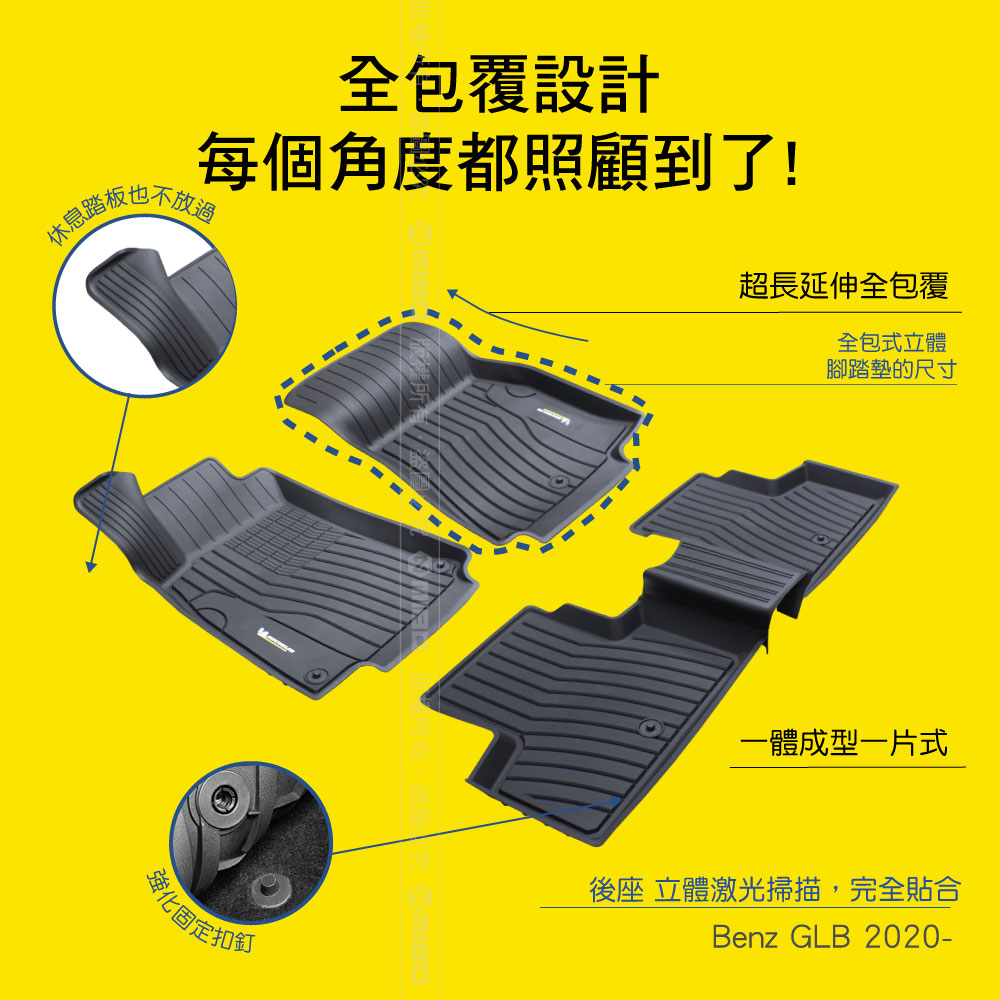 MICHELIN 米其林 賓士 BENZ GLB 2020- 全包式立體腳踏墊, , large