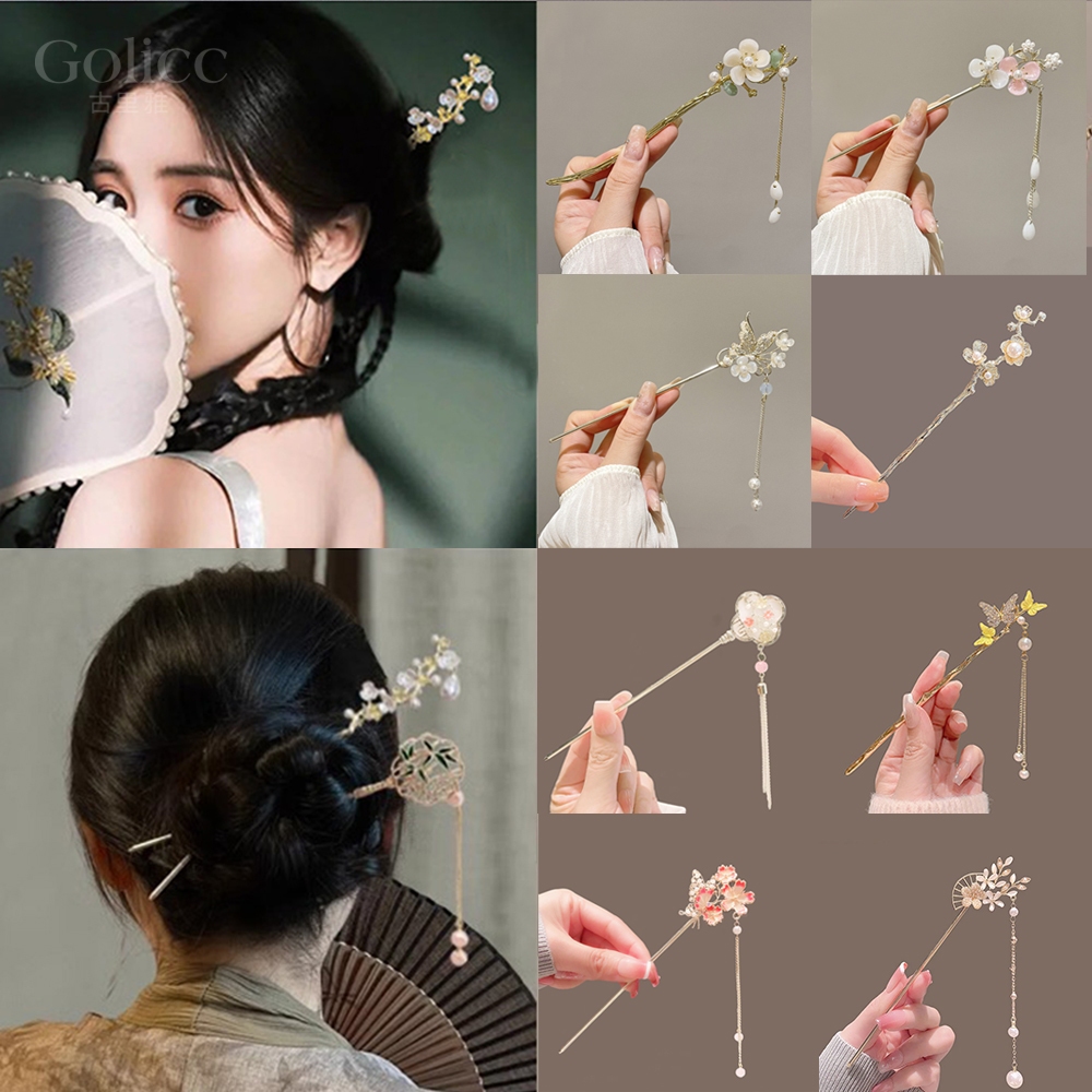 【Gulicc】古莉可 髮簪 優雅搖步流蘇頭飾 氣質髮簪, , large