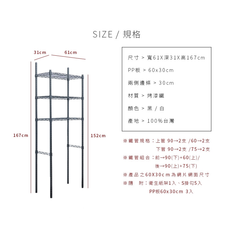 【Y HOUSE】馬桶架 收納架 置物架 烤漆層架-白色, , large