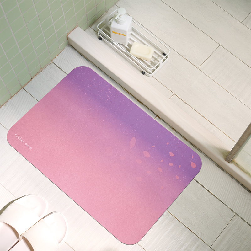 【Monster】 Soft Diatomaceous Earth Absorbent Mat &ndash; Sakura Series (60x40cm) &ndash; Night Snow Sakura Flutter, , large