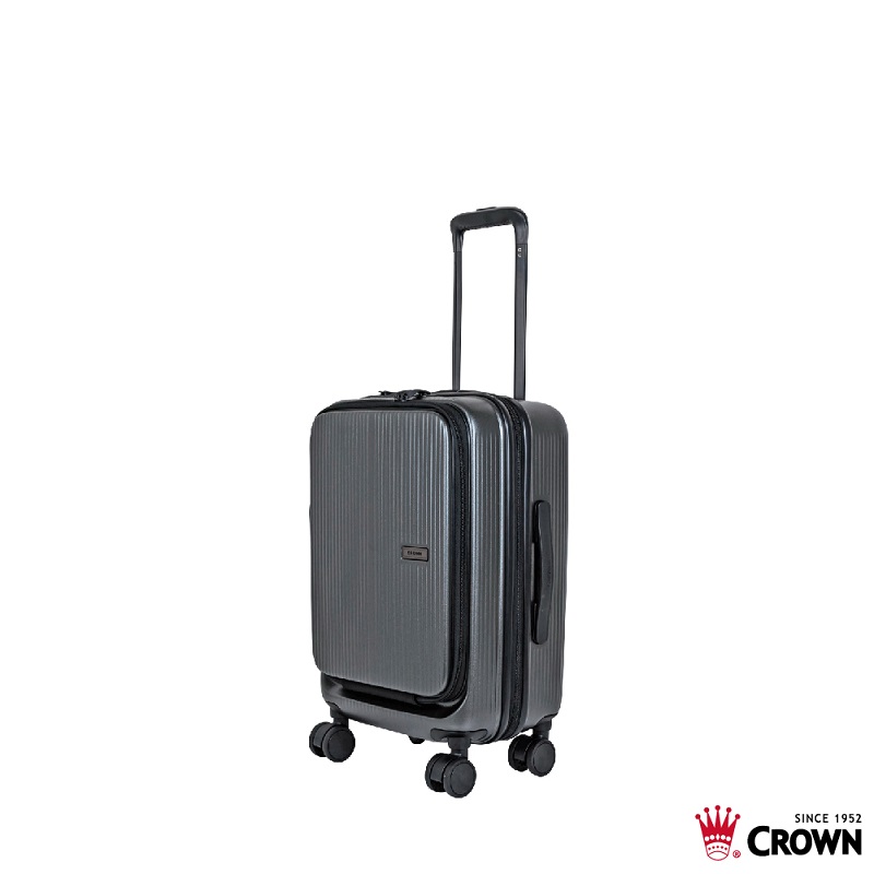 皇冠C-F1910 19.5吋前開霧面拉鍊登機箱, , large