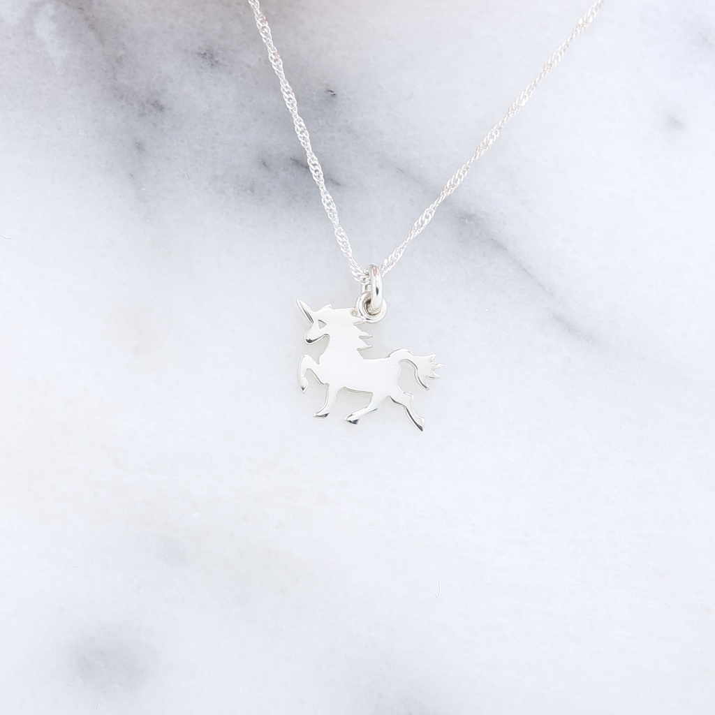 【Angel & Me】Cute Unicorn s925 sterling silver necklace Christmas Birthday gift, , large