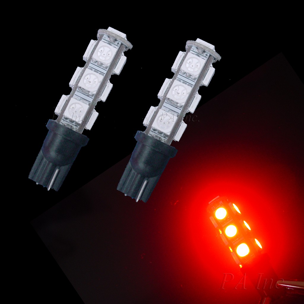 【PA LED】T10 紅光 13晶 39晶體 SMD LED 耐熱底座 小燈 方向燈 儀表燈 定位燈 室內燈 牌照燈, , large