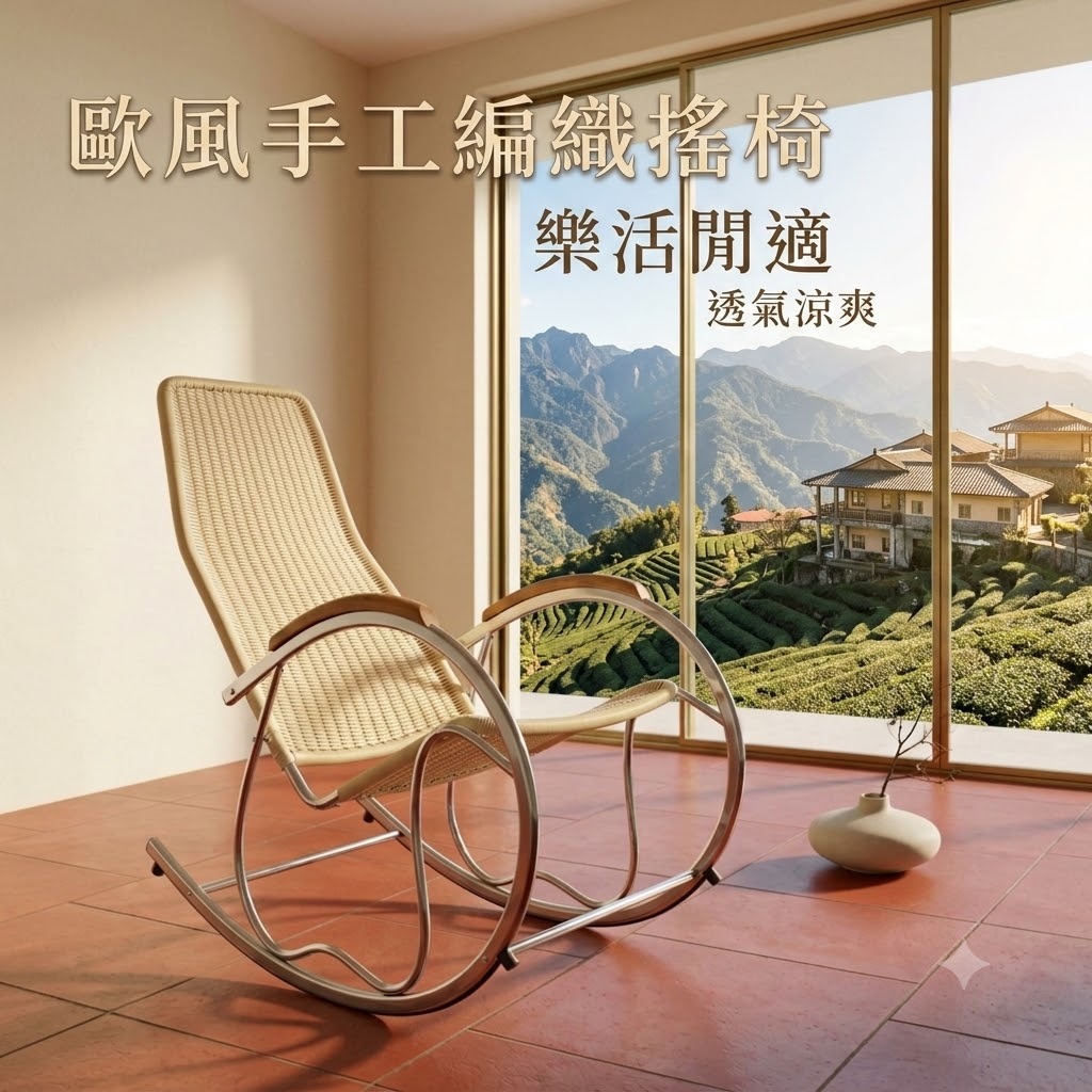 [德易生活SUiihome] 手工編織搖椅-蜂蜜色, , large