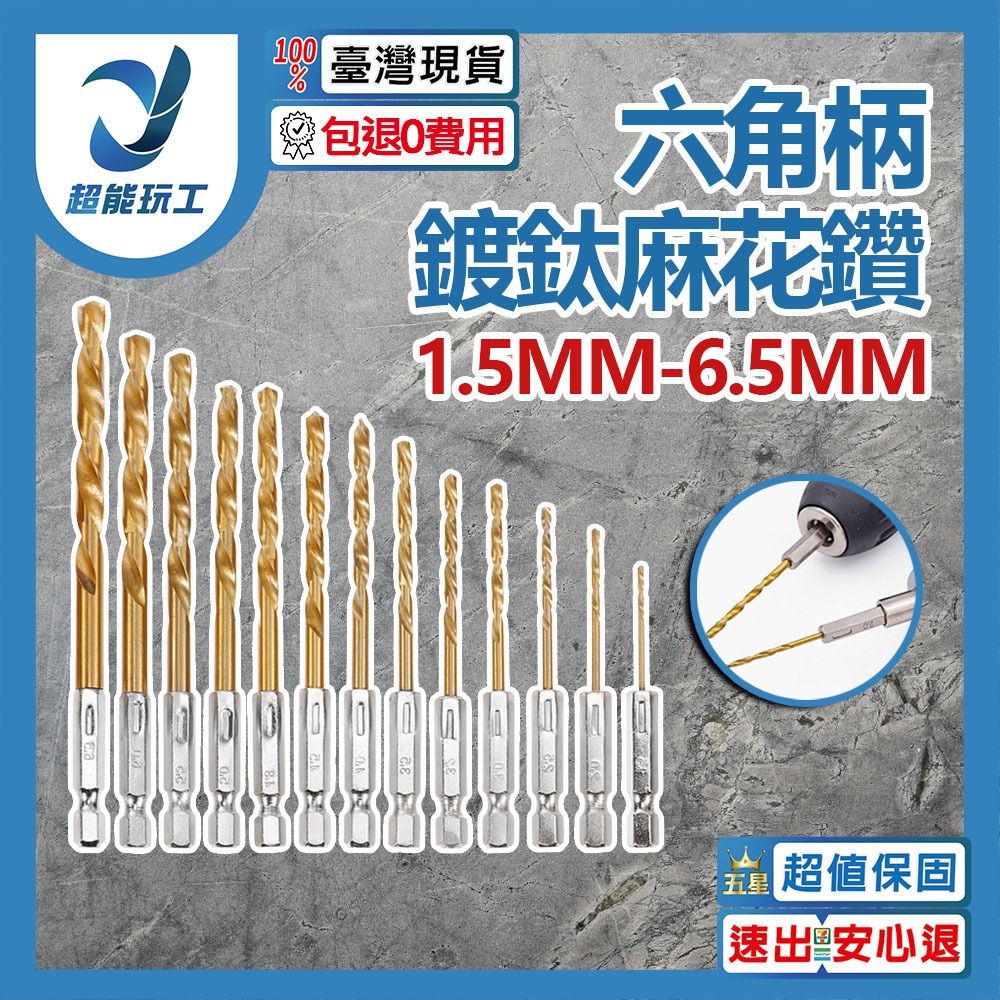 3.2mm hexagonal shank titanium-plated twist drill, , large