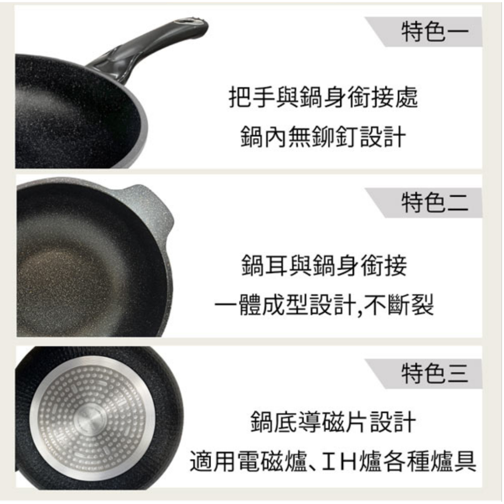 PERFECT 理想牌 韓國石墨烯IH不沾炒鍋炒鍋IH 無蓋30cm-Leidea樂德兒, , large