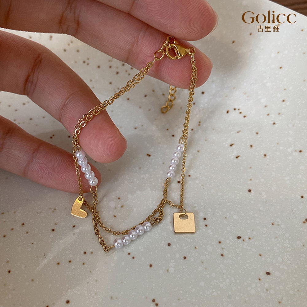 【Gulicc】古莉可 手鍊  ins風復古雙層珍珠手鍊, , large