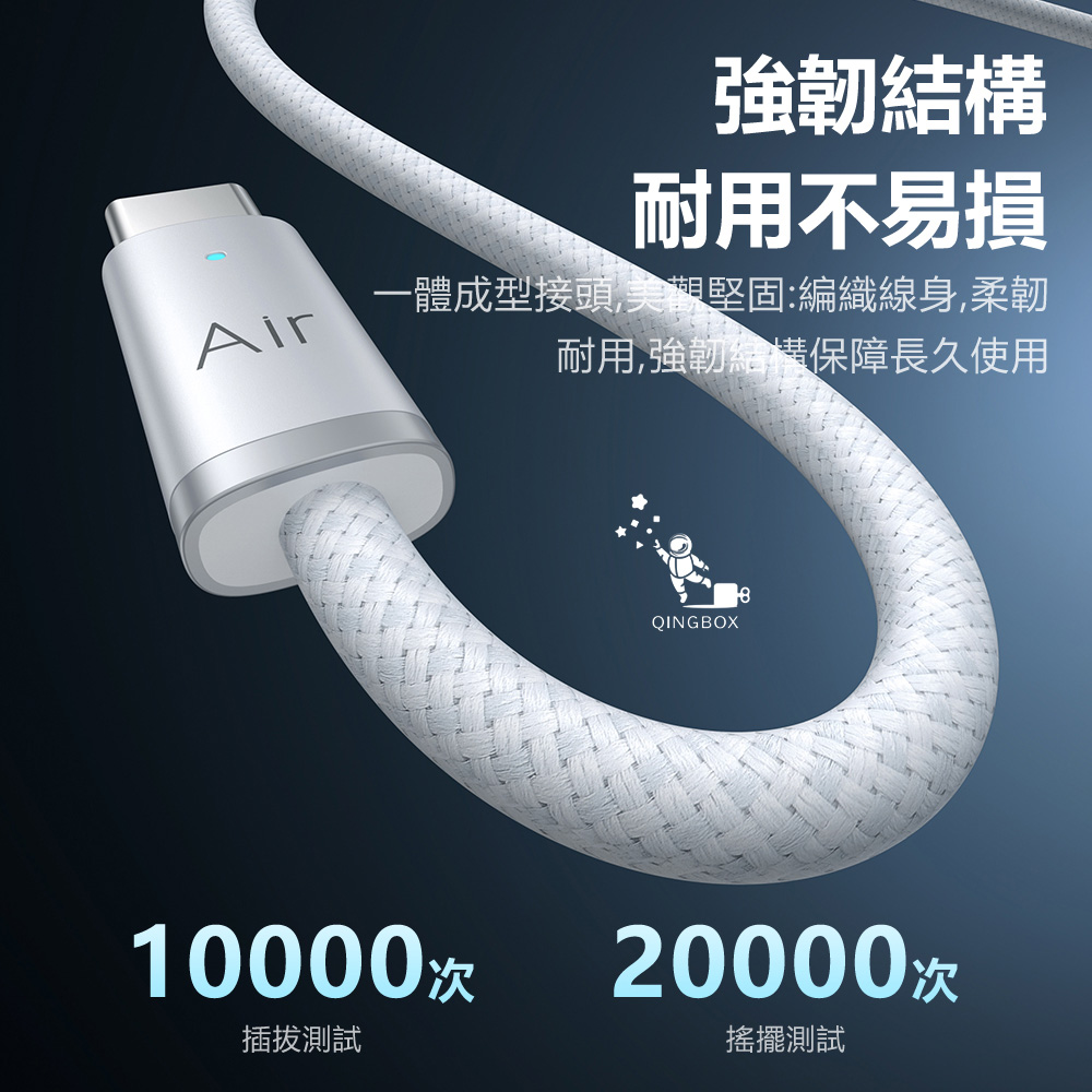 Mcdodo Cab Luma 240W USB-C to USB-C Air Cable 1.2m White, , large