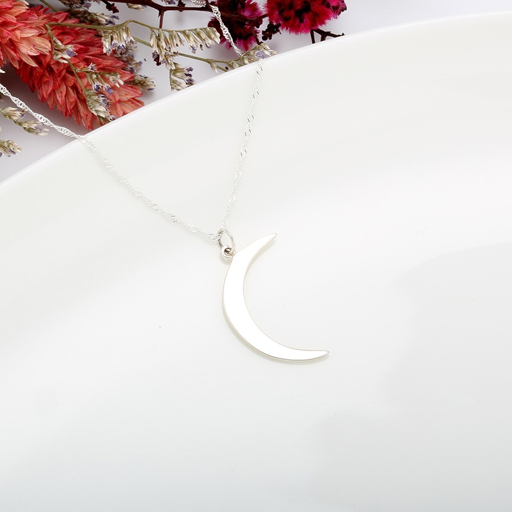 【Angel & Me】Moonlight Moon (Large) s925 sterling silver necklace birthday gift, , large