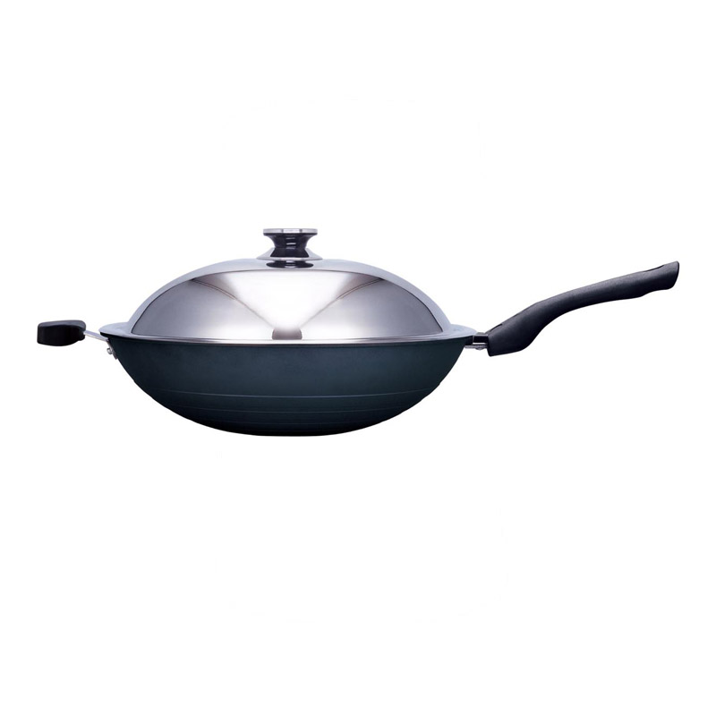 [寶馬牌 瓷釉炒鍋附蓋 39cm單手] JA-A-012-039, , large
