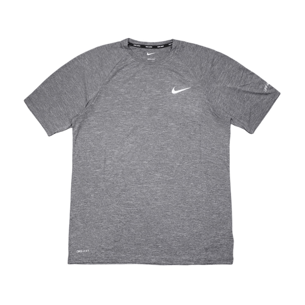 NIKE NEW HEATHER成人男性短袖防曬衣 健身 戶外運動 抗UV 吸汗 乾爽 透氣 彈性 舒適 深灰 藍綠 橘, , large