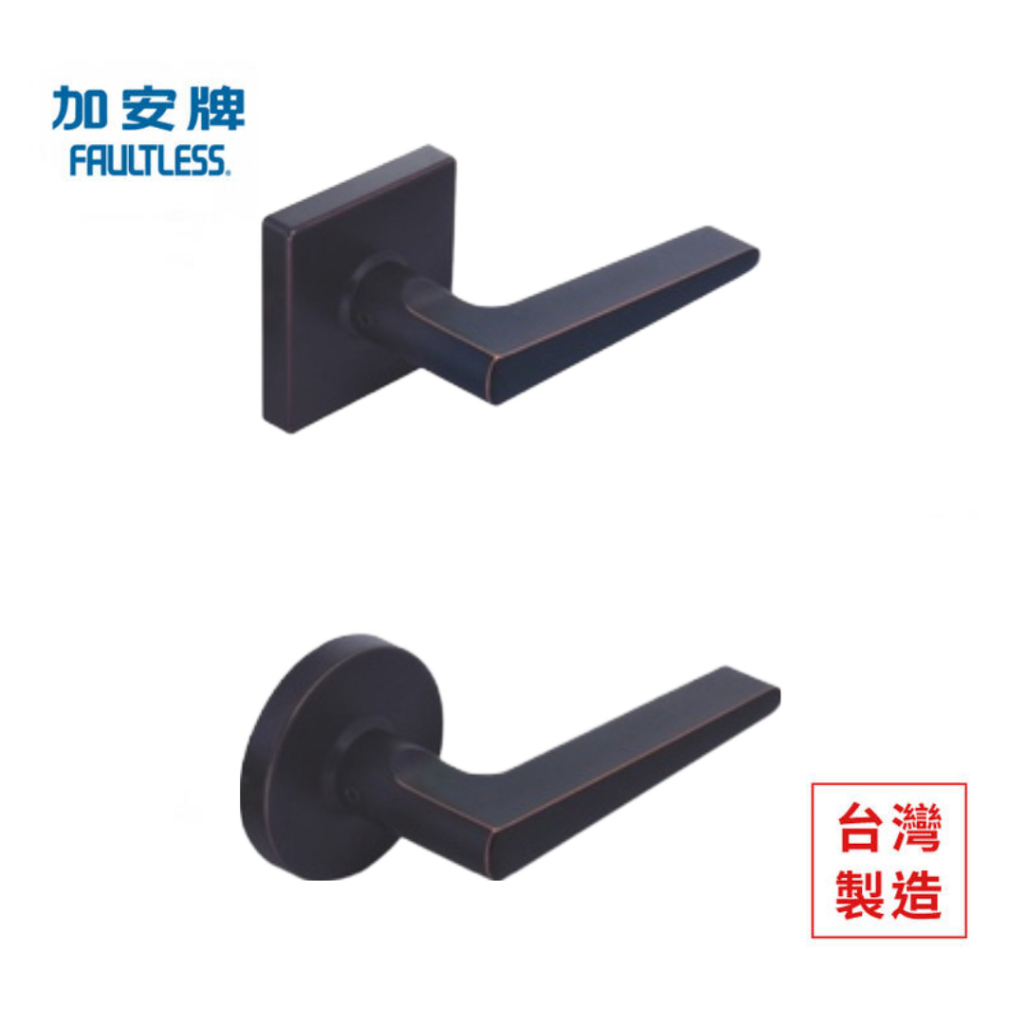 水平鎖 加安牌 台灣製 門鎖 古紅銅 LA2X70G 浴廁鎖 圓套盤 方套盤 內側為按鈕, , large
