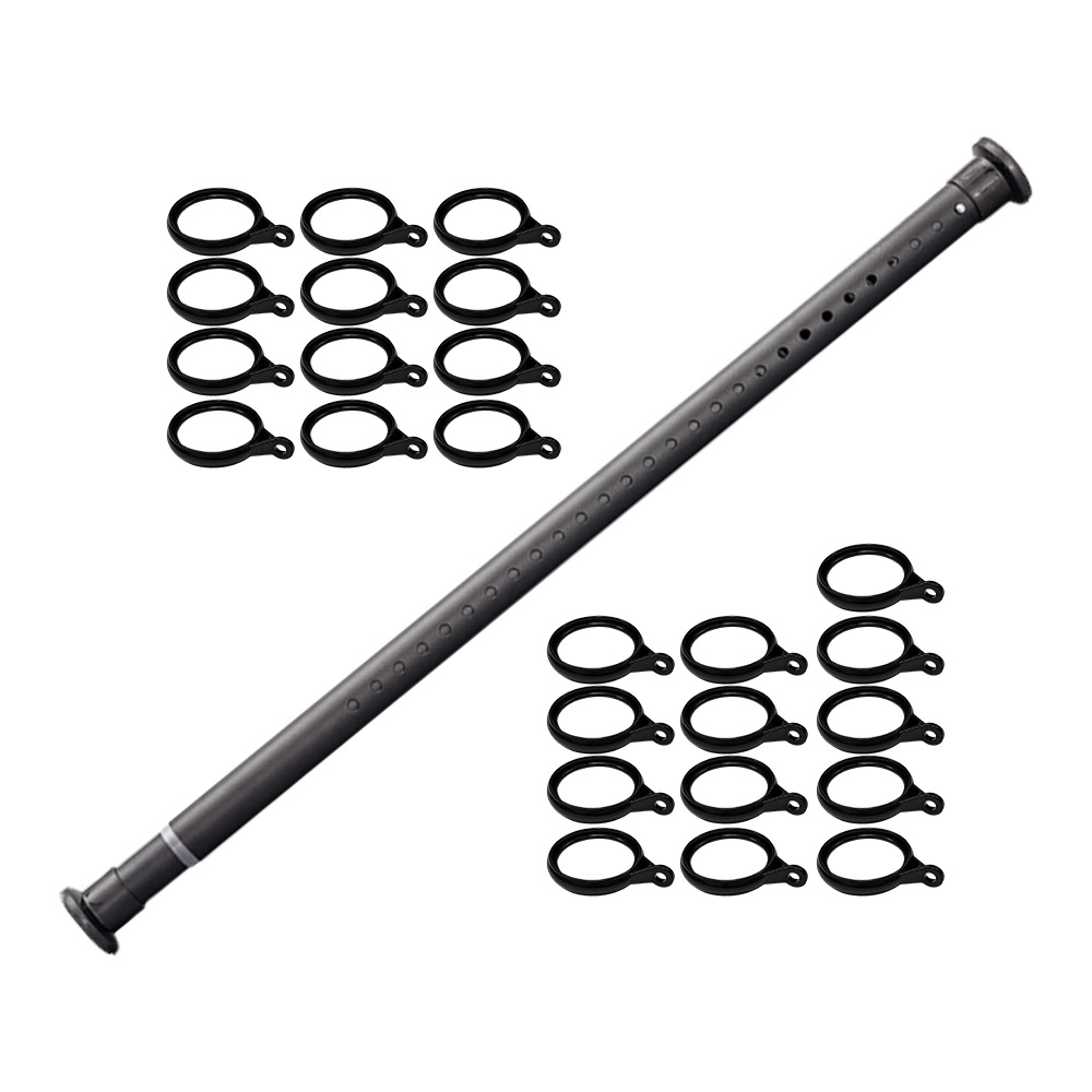 No-drill telescopic pole - matte black - 3.6-4.1 meters (includes 25 lifting rings), , large