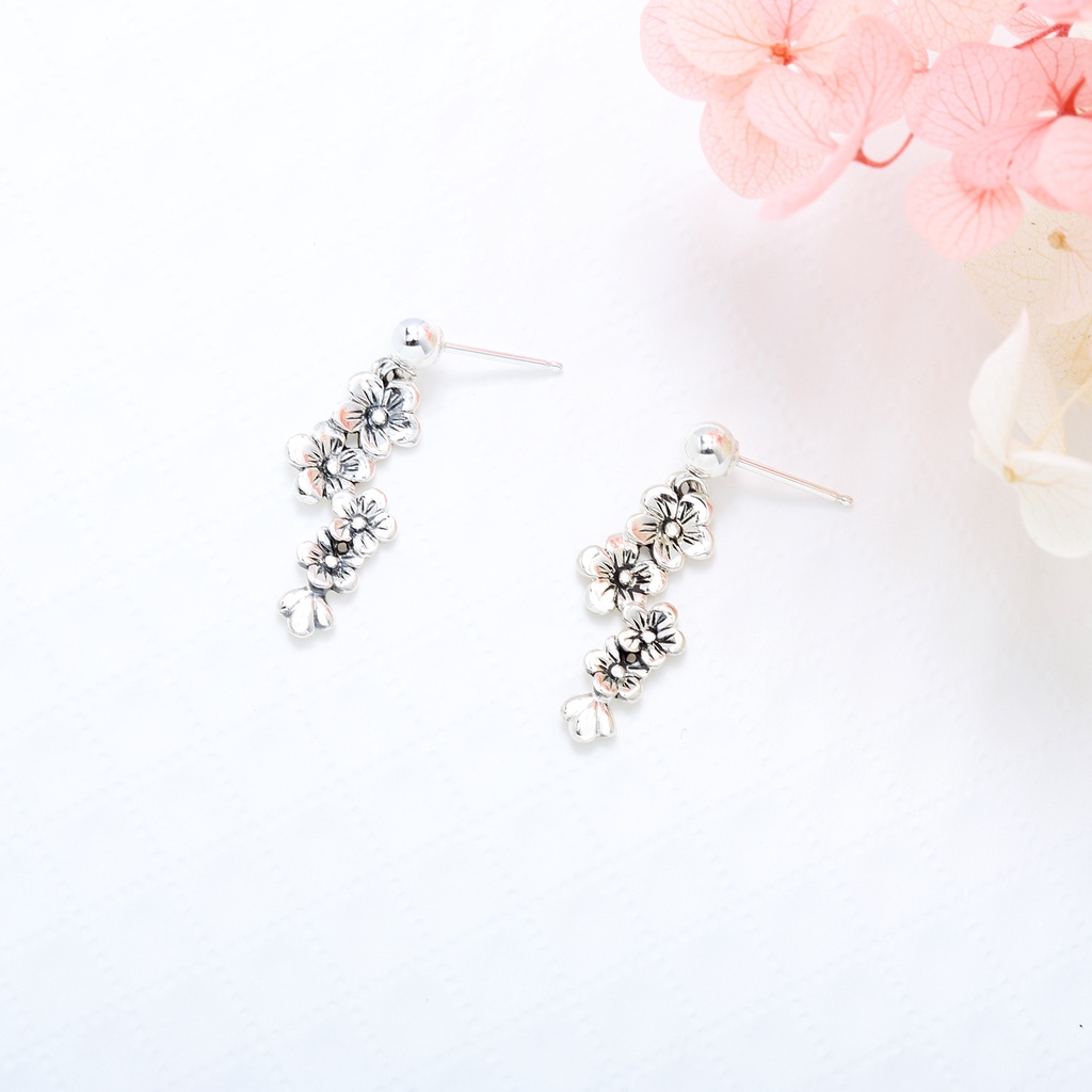【Angel & Me】Sakura Cherry Bloom s925 sterling silver earrings Christmas gift, , large