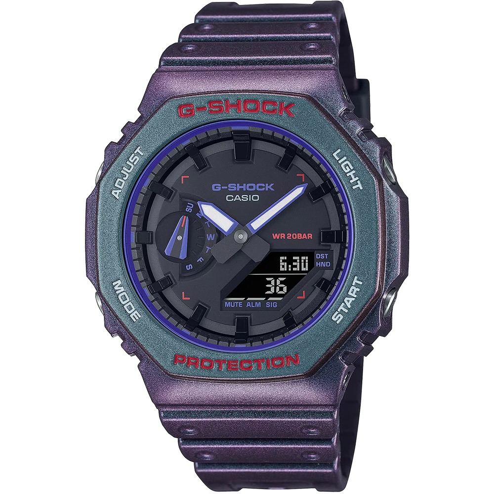 CASIO 卡西歐 G-SHOCK 電競玩家 炫彩烤漆 八角 手錶 GA-2100AH-6A, , large