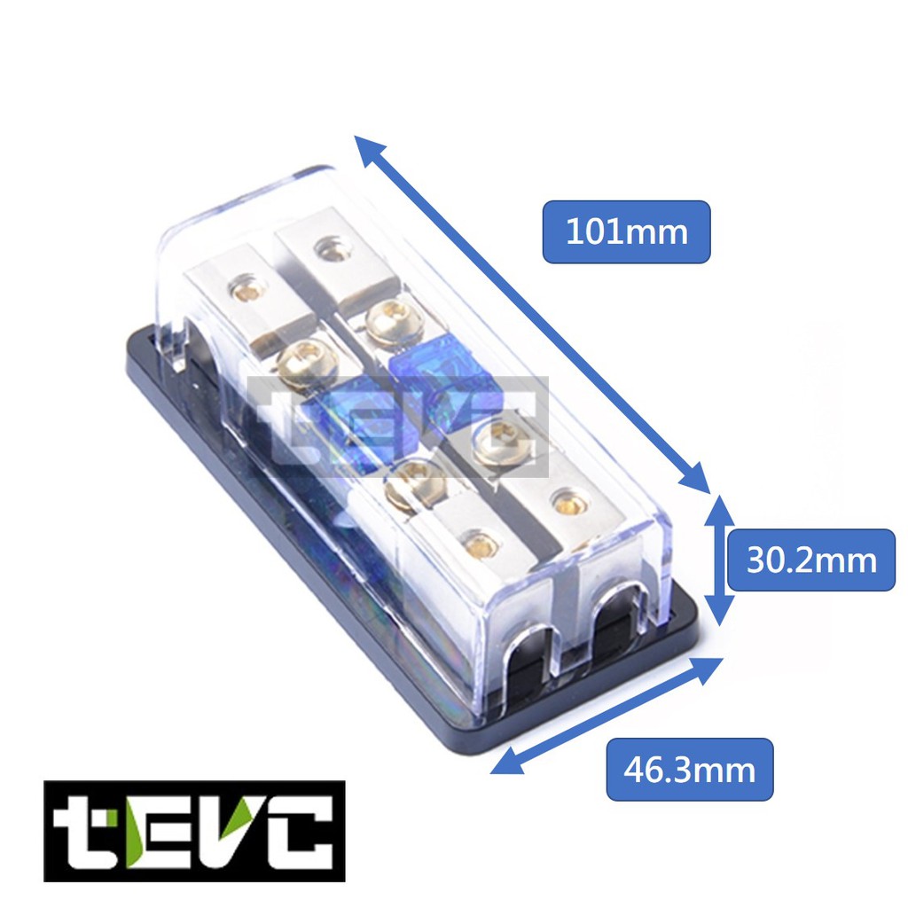 《tevc》ANS A7 二進二出 保險絲座 保險絲 音響 改裝 車用 專用 二路 熔絲型 ANL型 (小號)保險 安培, , large
