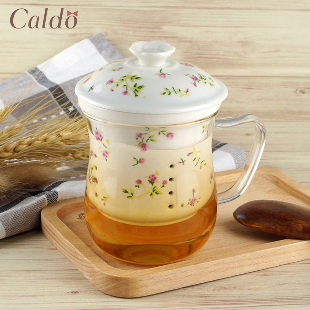 [ Caldo卡朵 ] relax．泡茶獨享耐熱曲線杯-迷你小花, , large