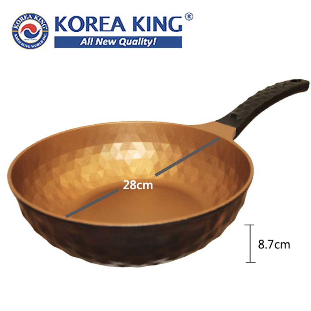 【Korea King】Diamond X Asian Wok 28cm (2 Pcs), , large